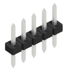 Pin header, 5 pole, pitch 2 mm, straight, black, 10062017