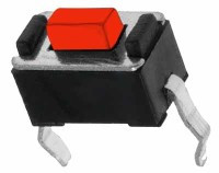 MS35-43R Mikroprzełacznik czerwony 3.5 x 6mm, H = 4.3 mm