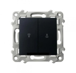 SZAFIR Łącznik żaluzjowy z podświetleniem niebieskim z blokadą mechaniczną czarny metalik ŁP-7ZBS/m/33