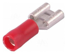 Konektor płaski 6.3mm żeński izolowany, 0.8mm, 0.5-1.5mm, SGE, z tulejką miedzianą