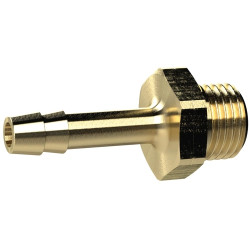 Screw-in hose nozzle, L 40 mm, 25 bar, brass, for hose, 132505