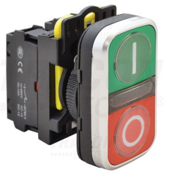 Podwójny przycisk I-O, ziel+czerw IP65 NYG3-D1