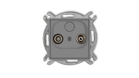 Icon Mechanizm Gniazda Abonenckiego Rtv Przelotowego 9Db Szary Mat 27Ig9p