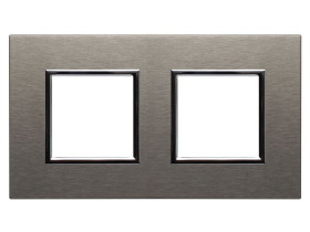 DANTE Ramka 2 podwójna inox chrom 4541282 KOS