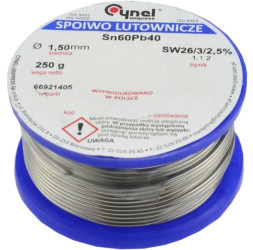 CYNEL UNIPRESS Cyna 1,50mm 250g Sn60Pb40 SW26/3/2.5 spoiwo lutownicze PROFESSIONAL