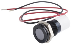 Lampka kontrolna do montażu panelowego 24V dc, biała 14mm LED Wyprowadzenia RS PRO