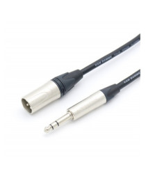 Kabel XLR 5m złącze A: Jack stereo 6,35 mm złącze B: 3-stykowe XLR Czarny Van Damme