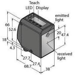 Turck Czujnik odległości PNP, Zamykający LTF24KC2LDQ