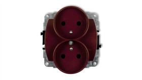 Trend Gniazdo Podwójne Z/U Brązowy 4Gpr-2Zp