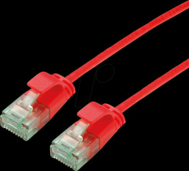 21453410 Patchkabel Cat.6a (Class EA) UTP, Slim, rot, 0.15 m