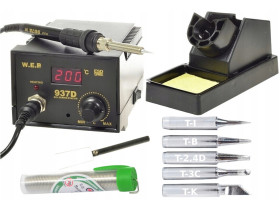 Stacja Lutownicza WEP 937D +6 groty +cyna