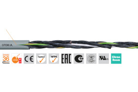 Kabel sterujący Chainflex CF130.UL liczba żył 18 Nieekranowany Igus 0.5 mm² 20 AWG średnica zew 12 mm Szary 100 m