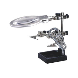 UCHWYT MONTAŻOWY Z LUPĄ PODSTAWKĄ LED - TRZECIA RĘKA