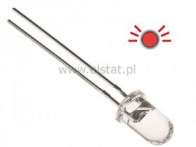 LED 5mm czerwona migająca 1,500mcd
