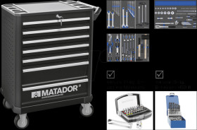 8163 9550 Tool Trolley (7 drawers) with Tool Assortment UNIVERSAL, 170-pie