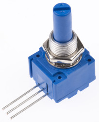 Potencjometr 25kΩ typ Obrotowy Bourns średnica wału 6,35 mm 0.5W długość wału 22.2mm Montaż panelowy, Przewlekany