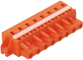 Socket header, 8 pole, pitch 7.62 mm, angled, orange, 231-708/027-000
