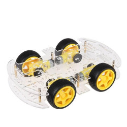 Cytron 4 Wheels Robot Base with 2 Transparent Acrylic