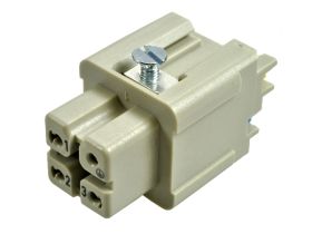 Gniazdo; Han A; 09200032733; 3 tory; 3A; poliwęglan; proste; na przewód; zatrzaskowy; 10A; 250V; szary; srebrzone; 0,75÷1,5mm2;