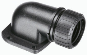 Łącznik do kanałów kablowych Adaptaflex 32mm Kołnierz mocujący panelu 90° Nylon 66 IP67 Czarny