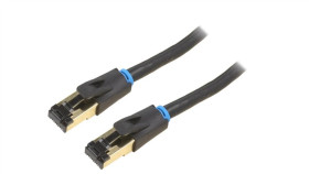 Ikabq Patch Cord S/Ftp Cat 8 Ofc Pvc Czarny 20M Pokrycie: Złocony