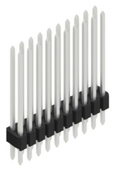 Pin header, 20 pole, pitch 1.27 mm, straight, black, SLVW410520Z