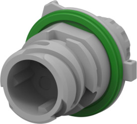 Plug, unequipped, 4 pole, straight, 2 rows, gray, 2-967402-1