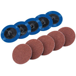 Draper 75610 Ten 50mm 80 Grit Aluminium Oxide Sanding Discs