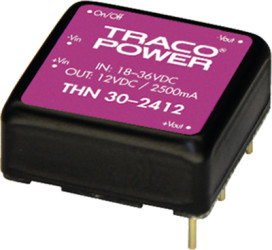 DC converter, 18-36 VDC, 30 W, 1 output, 5 VDC, 90 % efficiency, THN 30-2411