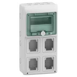 Rozdzielnica 1x8 natynkowa Mureva IP65 do podłączenia gniazd gMRV-1-8-NT-T/4 4 otwory 90x100mm 13179