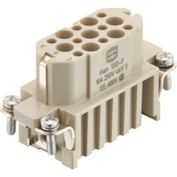 Złącze zaciskane (wkład) 15+PE żeńskie 250V 10A Han D 09210153101