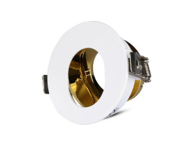 VT-874 Oczko halogenowe Spot trzonek: GU10 okrągła biały złoty 3162 V-TAC