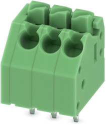PCB terminal, 3 pole, pitch 3.5 mm, AWG 24-16, 8 A, spring-clamp connection, green, 1984976