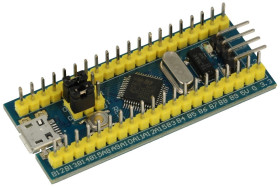 Moduł; ARM Blue Pill-Cortex-M3-STM32; STM32F030C8T6; UART; SPI; SDIO; I2C; 3,3V; 64 KB; microUSB; kołkowe