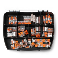 Zestaw kostek elektrycznych samozaciskowych WAGO COMPACT 2-pin, 3-pin, 5-pin + przelotowa 2-pin INLINE - 32A/450V - 54szt.
