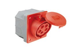 Gniazdo podtynkowe skośne 16A 3P+Z+N IP54 schemat 415-6p PCE