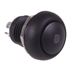 Black On-Off Latching 12mm Blue LED Push Button Switch IP65 SPST