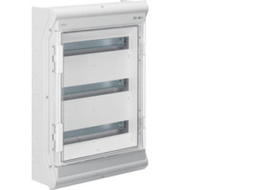 Rozdzielnica hermetyczna natynkowa 54 modułowa 3x18M drzwi transparentne UV bez przetłoczeń IP65 vector outdoor VE318SN HAGER