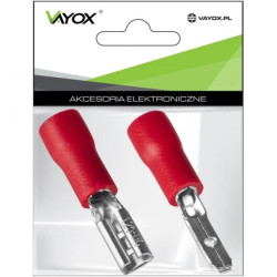 Konektory izolowane męskie 5 szt. + żeńskie 5 szt. czerwone VDD-2.8R Vayox