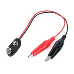 ZATRZASK GNIAZDO BATERII 9V 6F22 Z KROKODYLKAMI L-15cm