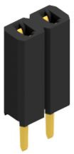 Socket header, 2 pole, pitch 2.54 mm, straight, 10025409