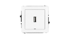 Deco Mechanizm Gniazda Pojedynczego Usb A-A 2.0, Bez Pola Opisowego, Biały...
