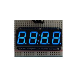 Wyświetlacz LED 7 segmentów, 4 cyfry, I2C, niebieski