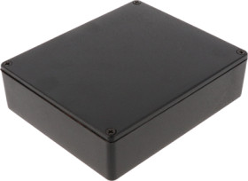Aluminum die cast enclosure, (L x W x H) 145 x 121 x 39 mm, black (RAL 9005), IP54, 1590XXBK