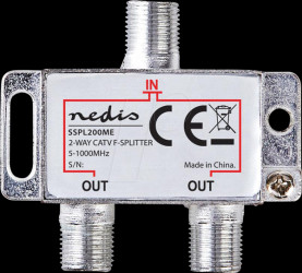SSPL200ME CATV splitter, 5 - 1000 MHz, insertion loss: 4.2 dB, 2 outputs