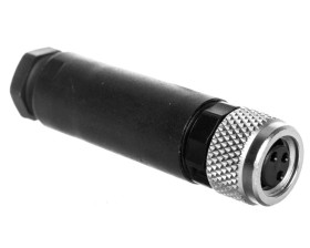 Gniazdo wtykowe 3-pinowe proste M8 mosiądz przyłącze 0,14-0,5mm2 SACC-M 8FS-3CON-M-SW 1506888