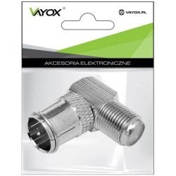 Złącze F: wtyk - gniazdo kątowe CU ZLA2561 Vayox PAK. - 100szt.