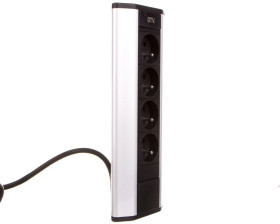Przedłużacz biurkowy kątowy 4x gniazdo z uziemieniem srebrny AE-PBKT4U-80