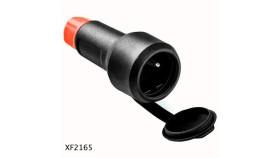 Red Gp1 Gniazdo Z Dławikiem Ip54 2P+Z 16A/250V Kołnierz Gumowany Czarny Xf2165