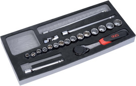 Zestaw nasadek rozmiar napędu 3/8 cala elementy: 20 SAM